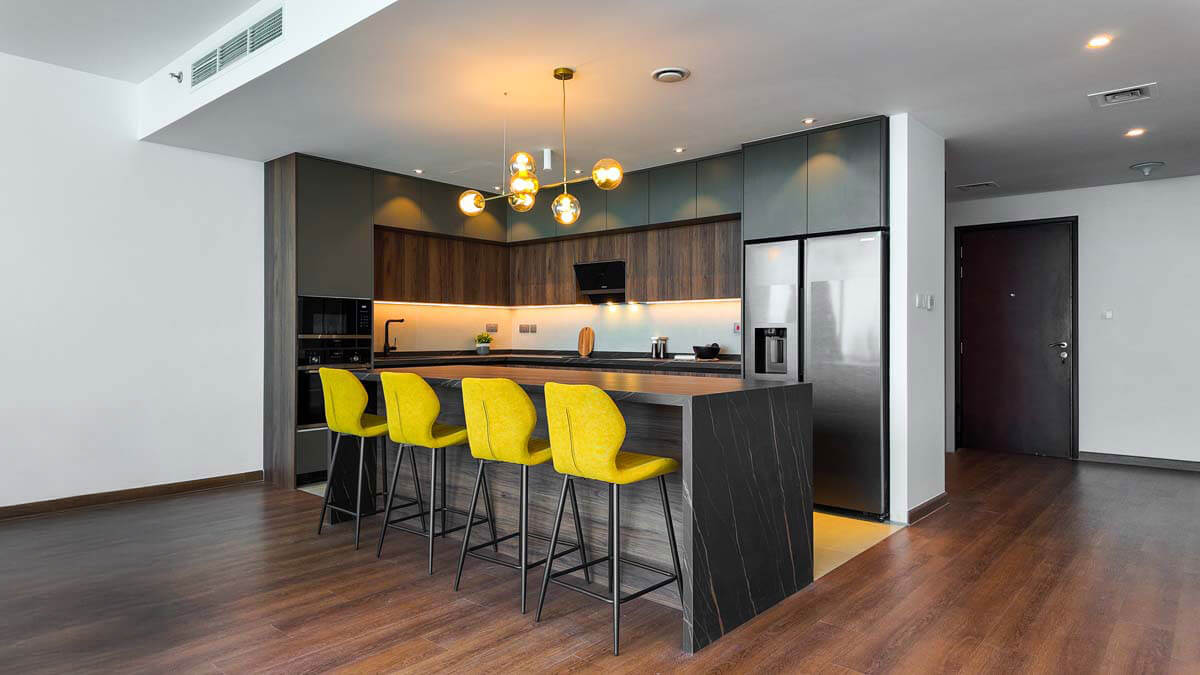 Rustic Bold Contrast Kitchen